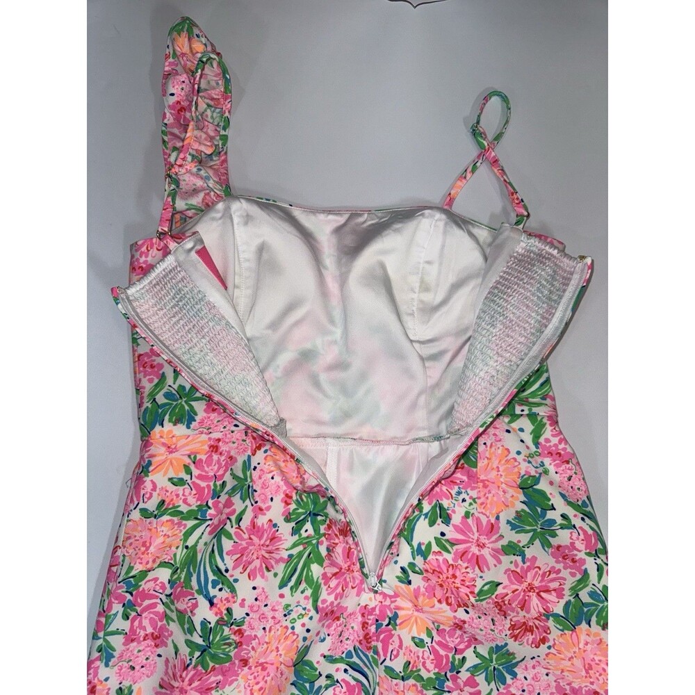 Lilly Pulitzer Maetha Romper Faux Skirt That’s What I Herd Floral Women 00 EUC - Picture 8 of 12